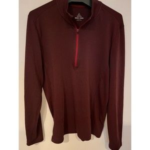 PRANA Womens Plum Maroon Fitted Half Zip Pullover Knit Collar Medium
